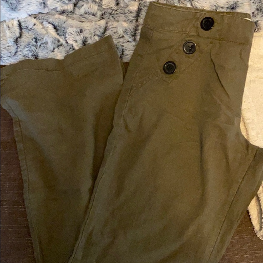 Linen flared button close pants